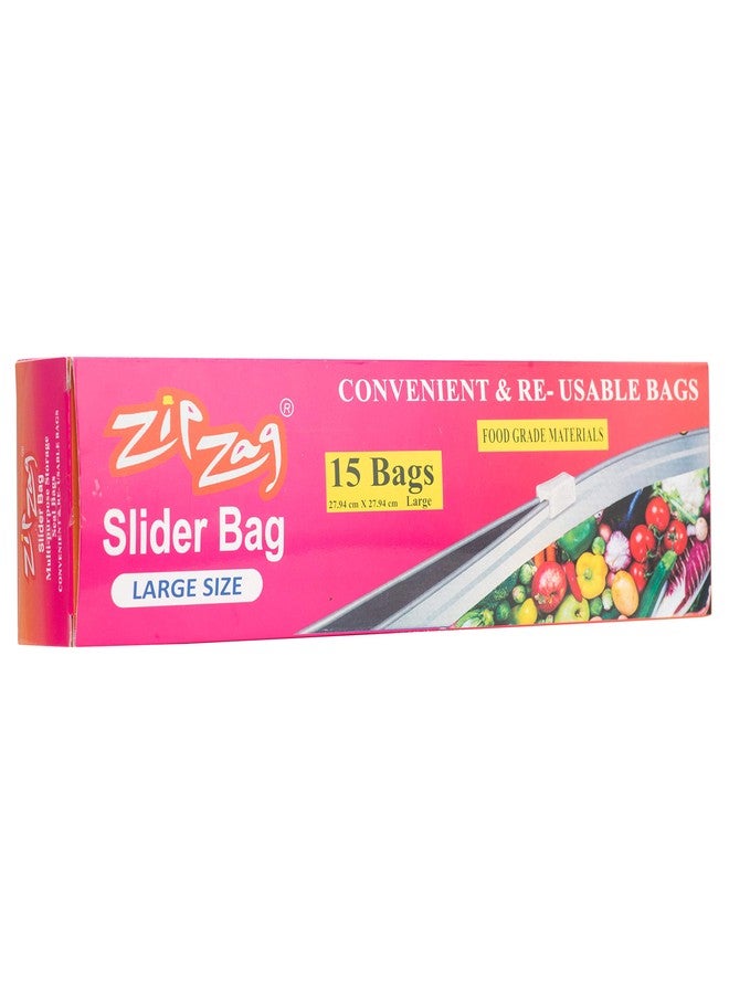 ZIPZAG Swab Zipper Seal Freezer Food Storage Re-Usable Bags (Multicolour, 11 X 11-inch) - 15 Pieces - Image 2